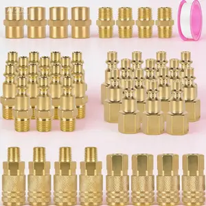 Industrial Grade M/D Type Air Coupler and Plug Kit, 45-Piece Quick Connect Fittings, 1/4 Inch NPT Air Compressor and Tool Accessories, Reusable High-Pressure Hose Connector Set