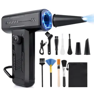 Electric Dust Blower Compressed Air Spray, 150,000 rpm High Speed Jet Dry Dust Blower, Mini Compressed Air Duster with Cleaning Brush, PC Cleaning Set with 4000 mAh Battery for Laptop, Keyboard, Car