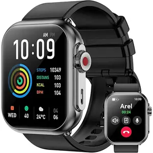 Fashion Touch Screen Smart Watch with Answer/Make Calls Message Reminder 100 Sports Modes DIY Dials for iPhone Android Activity Tracker for Men Women