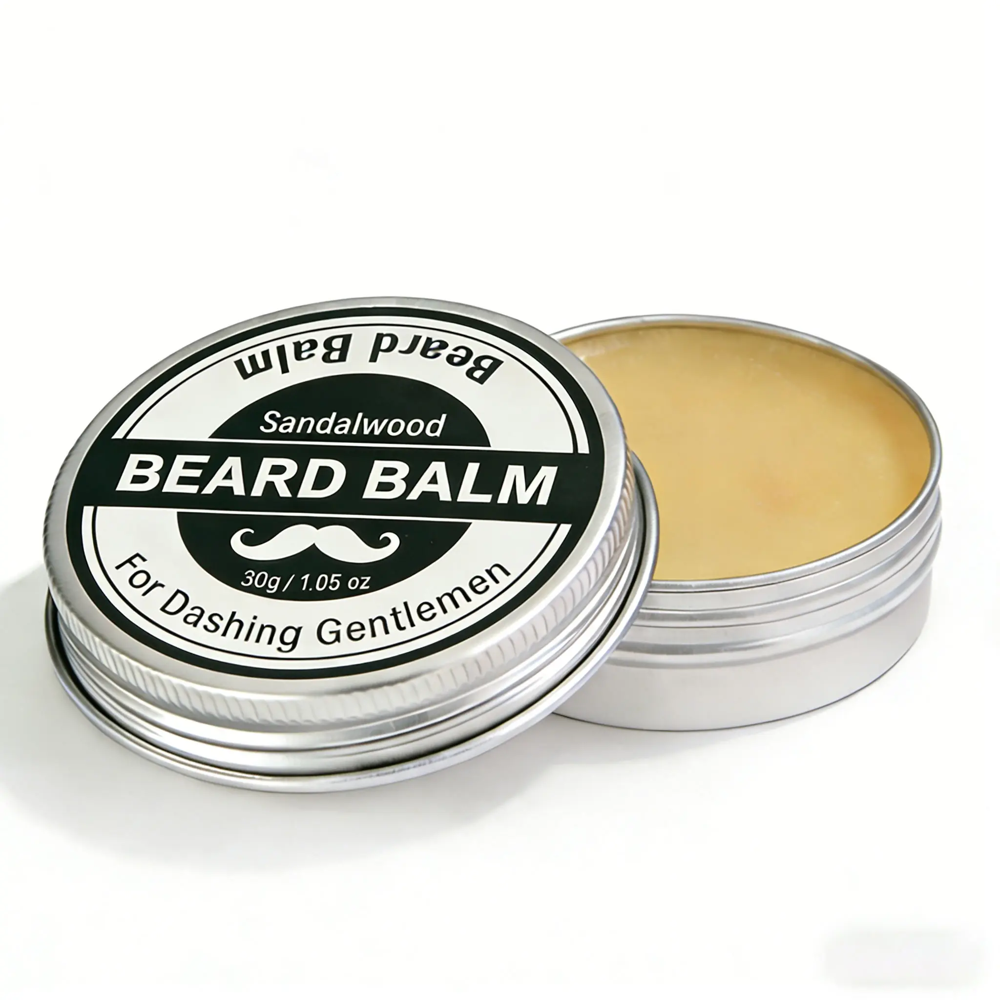 Men's Beard Balm 30g, Moisturizing, Hydrating Lock Water + Softening Styling, Contains Juniper Wood, Coconut Oil & Sandalwood, Portable Travel Size, Moisture, Beard Care Gentlemen Grooming Moisturizer
