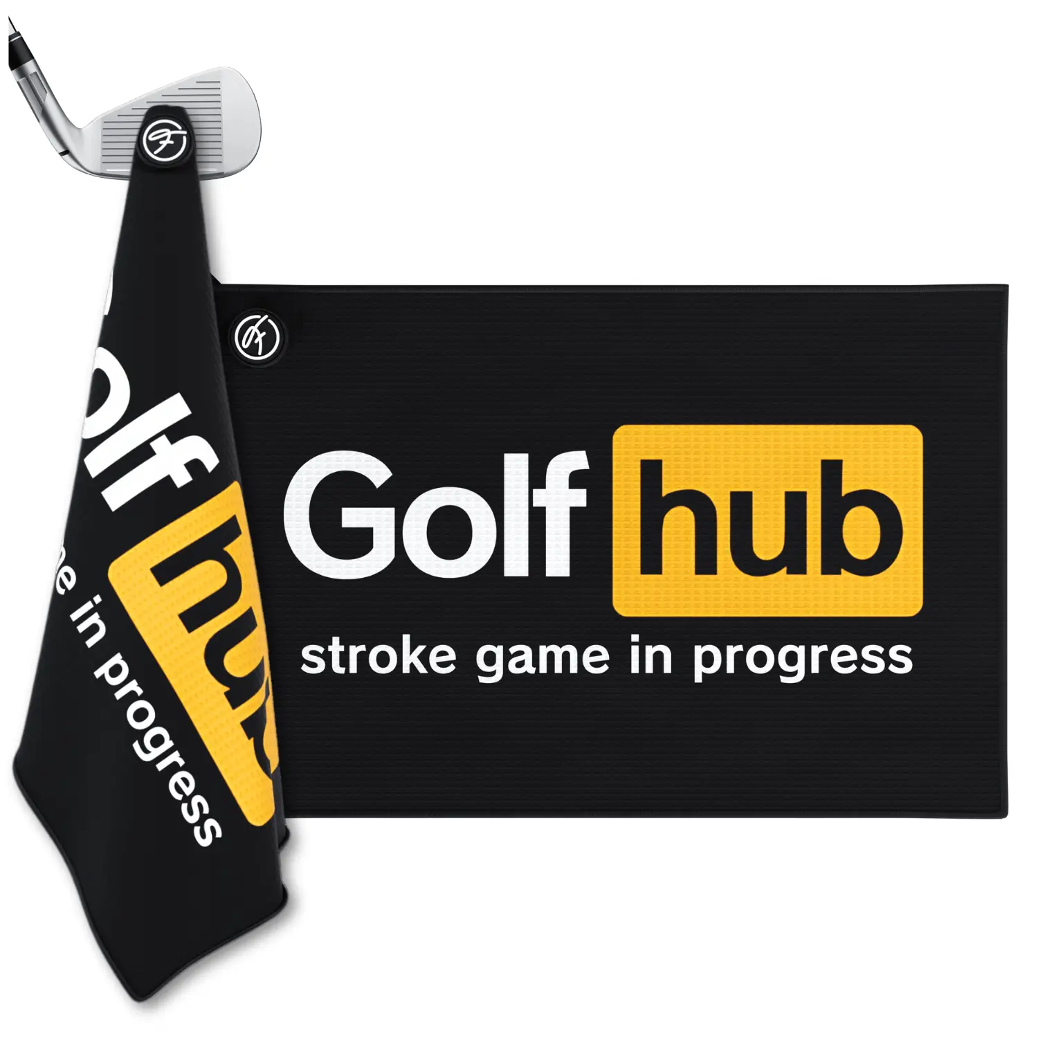 Fore Show Magnetic Golf Towel (Golf Hub) Waffle Microfiber with Magnet for Golf Bags, Carts & Clubs - 24” x 16” Funny Golf Gift Accessory For Men