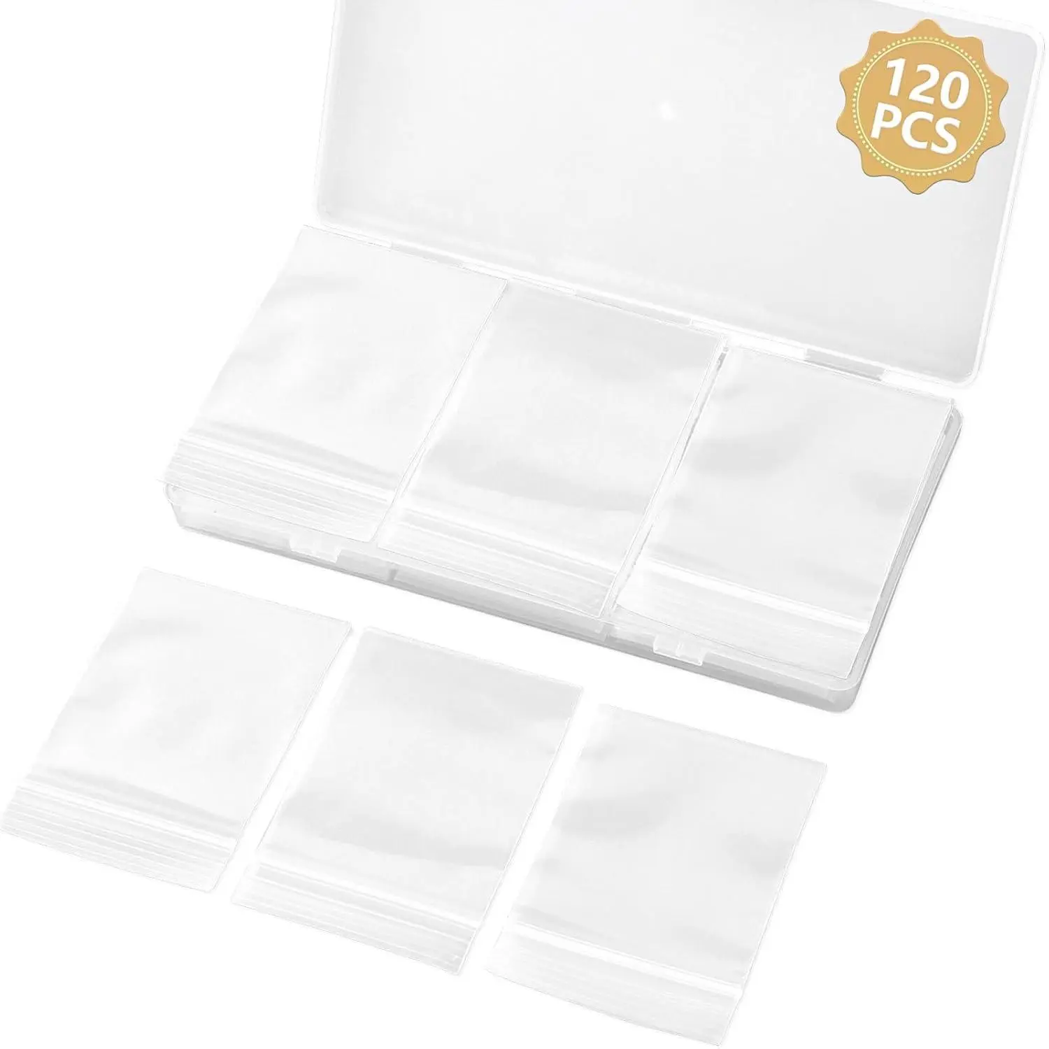 120 count Small Plastic Bags for , 2" x 2.76" Resealable Clear Poly Baggies, 2.4 Mil Mini Zip Bags for Small Business, Storage, Gifts, Candy, Screws
