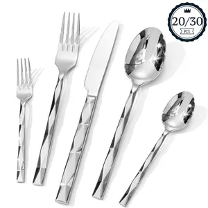 Stainless Steel Cutlery Set, 20/30pcs/set Including Fork & Knife & Spoon, Elegant Tableware Set, Modern Tableware Sets for Kitchen & Home & Wedding & Party, Dinner Sets