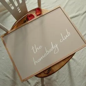 Neutral Homebody Club Print, Trendy Horizontal Poster, Minimalist Girly Decor, Cute Apartment Aesthetic, Modern Wall Art