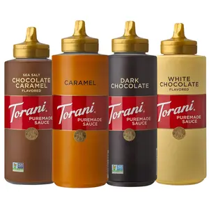 Puremade Dessert & Drink Sauce Variety Pack, Chocolate Caramel, Dark Chocolate, White Chocolate & Caramel, 16.5 fl oz (Set of 4)