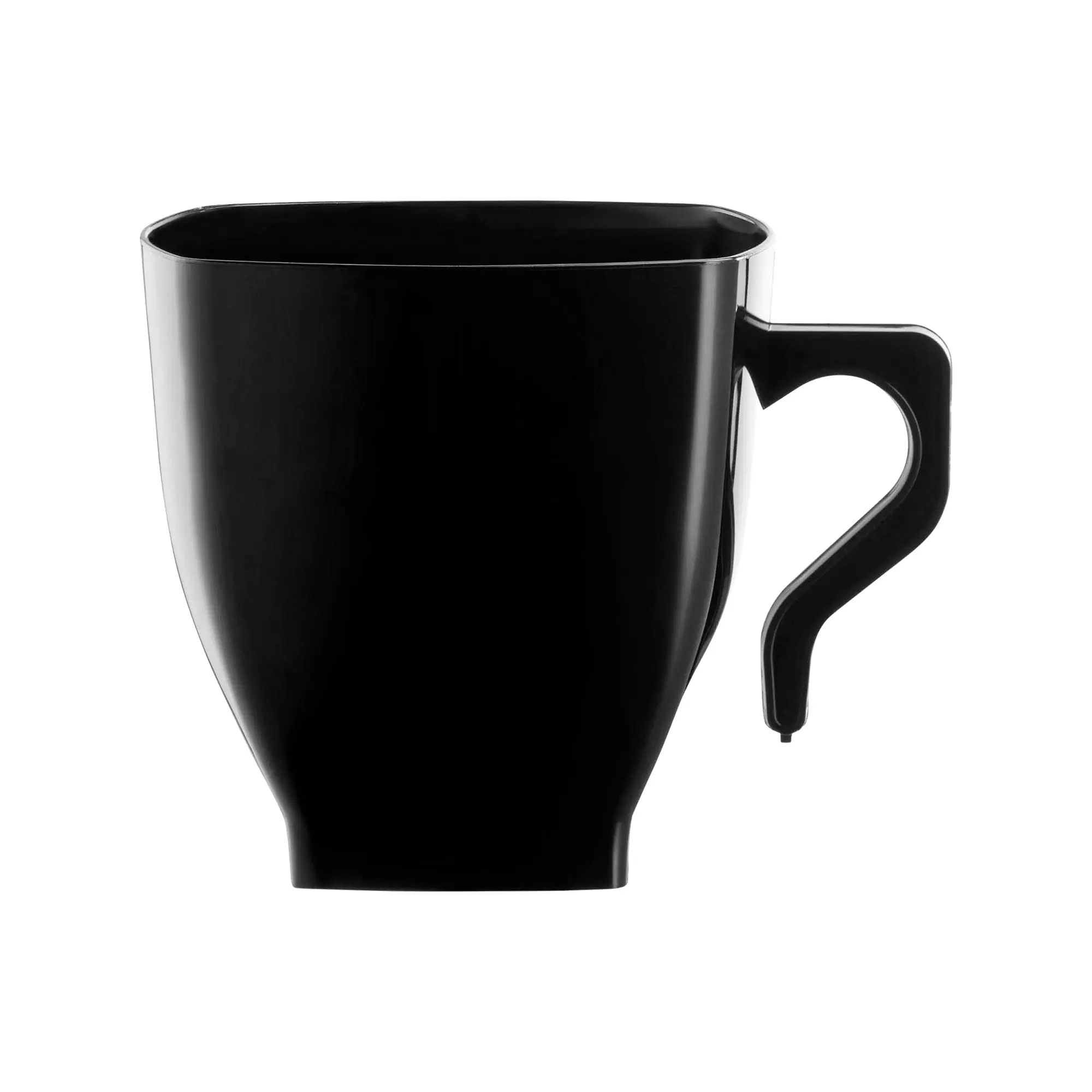 Black Square Plastic Mini Coffee Tea Cups (2 oz. )