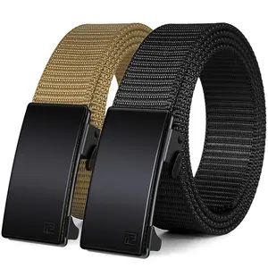 【Two Pack】Men's Ratchet Web Strap Micro-Adjust 1.25" Nylon Auto Buckle Sleek Golf & Casual Style TikTok Shop Trendy Must-Have Golf Belt Fathersdaygift