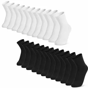6 Pairs Unisex Crew Socks, Cushioned Cotton Athletic Socks for Women Men, Breathable Arch Support Socks for Running Gym Tennis Daily Wear