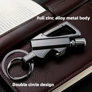 All-Metal Multi-Functional Tool Lighter Keychain Portable Lighter (Not include Fuel) Waterproof Reusable Multifunctional 3-in-1 keychain Bottle Opener, Stores keys, Durable for Travel Outdoor Activities Camping Parties Creative Gift for Both Men Women