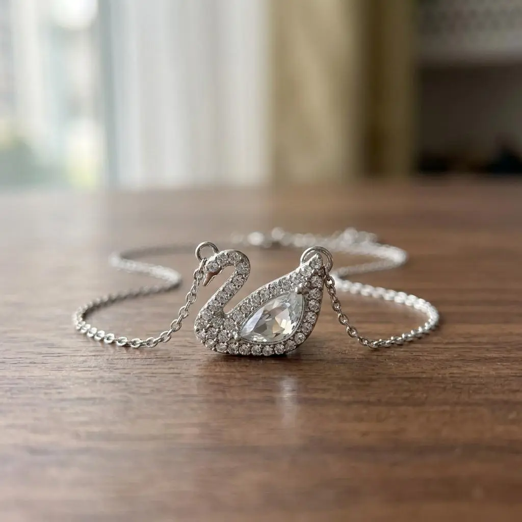 SANEFI Crystal Swan Necklace – Timeless Pendant Gift for Women