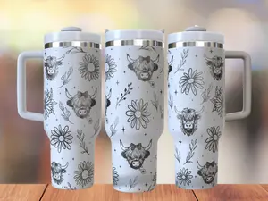 Highland Cow 40oz Engraved Tumbler