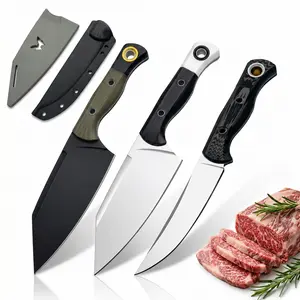 3-Piece Kitchen Knives Set with ABS Handles, 9Cr18 Steel Blades and Blade Sheaths, Portable Tool for Meat Cutting, Daily Home Cooking, Ideal as Birthday Gift Ideas and Holiday Presents