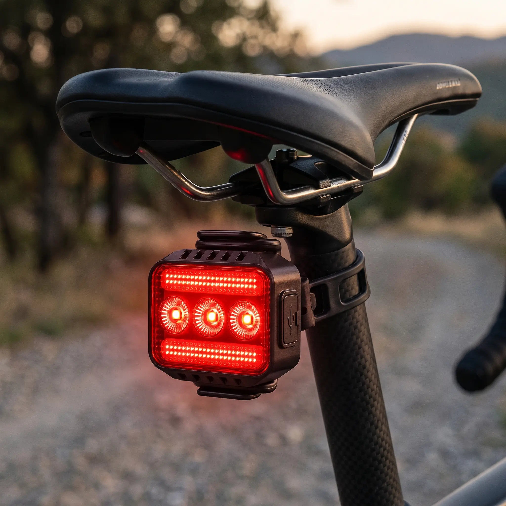 Rechargeable Bicycle Lights Set – Front & Rear LED Bike Light Kit, 300LM Front White Light & 100LM Rear Red Light, Tool-Free Silicone Mount, 9+6 Lighting Modes, USB Rechargeable, Long Battery Life, Night Riding Safety Light