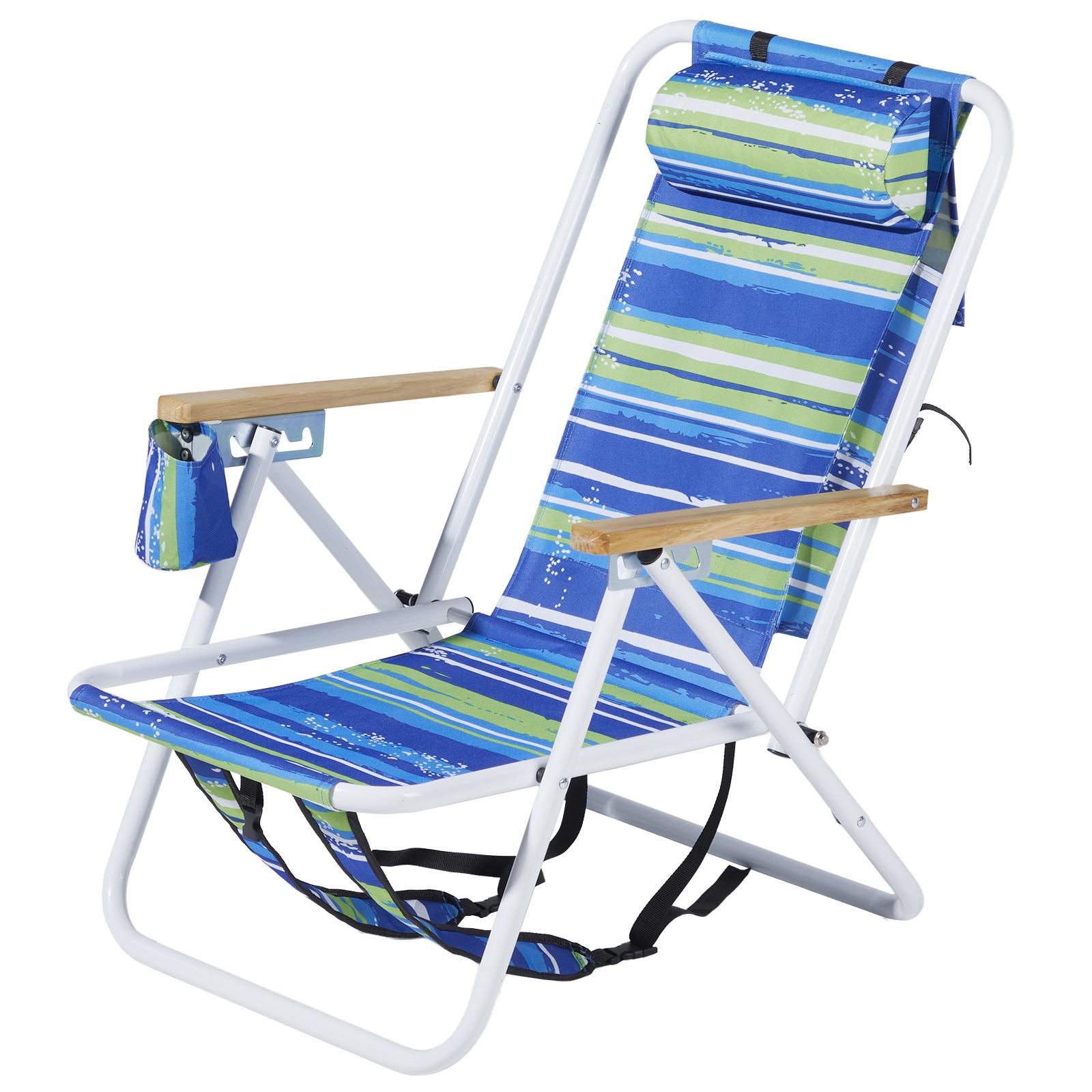 Beach Chair Blue And Green Stripes