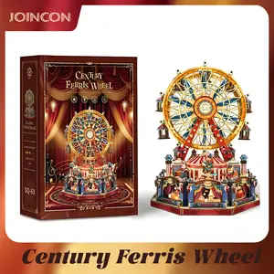 Christmas Gift DIY Wooden Ferris Wheel Book Nook Kit – DIY Musical Carousel Wooden Puzzle Kit , 3D Mini Carousel Model, Colorful Handcrafted Decor for Home/Office, Perfect Birthday/Christmas/Halloween Gift