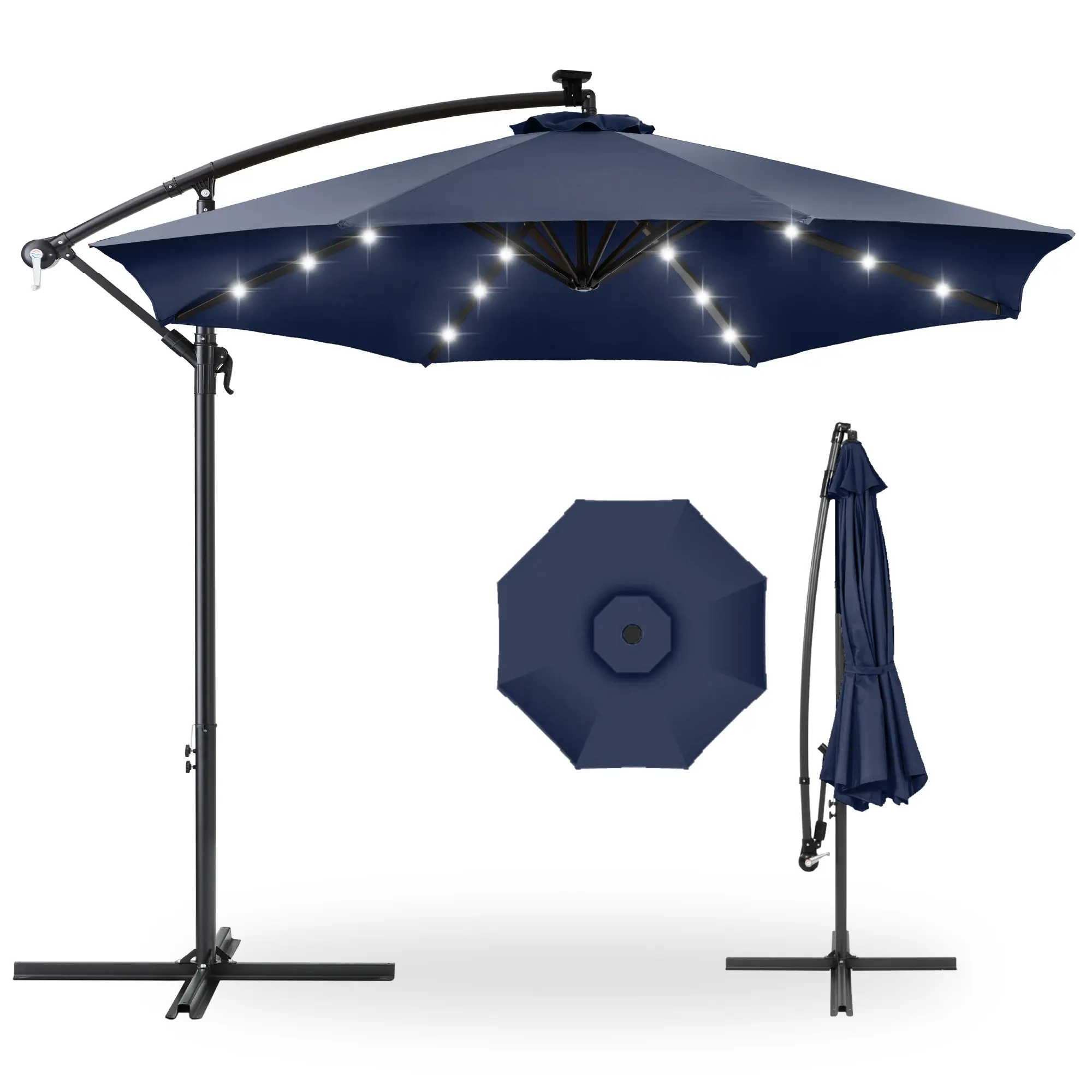 Best Choice Products 10ft Solar LED Offset Hanging Outdoor Market Patio Umbrella w/ Adjustable Tilt Best Choice Products 10ft Solar LED Offset Hanging Outdoor Market Patio Umbrella w/ Adjustable Tilt