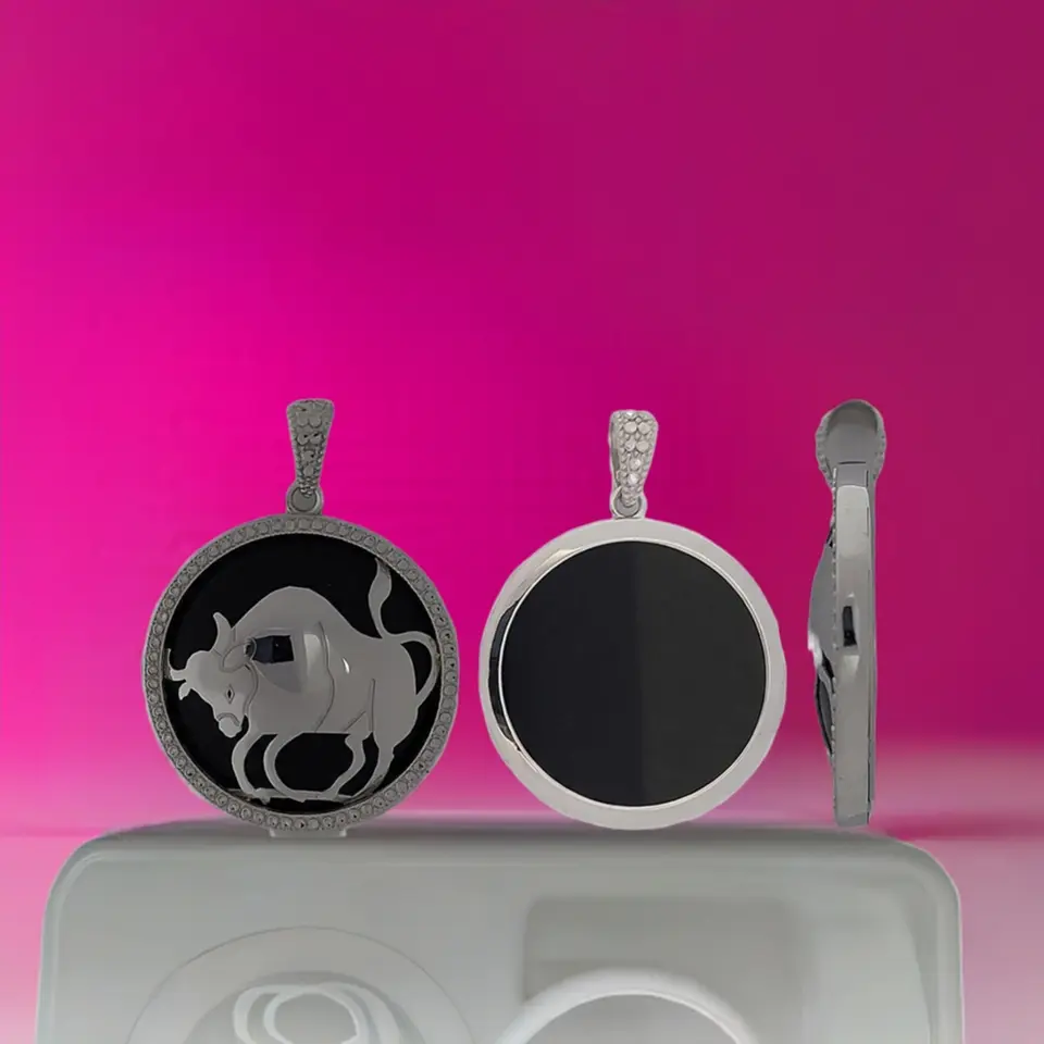 STERLING SILVER Zodiac Taurus Pendant & Chain