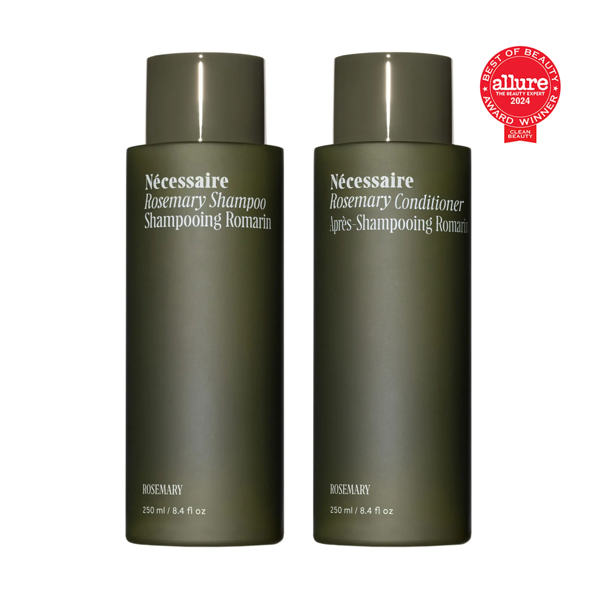 Nécessaire Rosemary Hair Duo | Multi-Protein Strengthening Shampoo + Conditioner For Thinning Hair. For Women + Men. Good For All Hair Types/Textures. Free Of Sulfates. Color-Safe. 250 ml / 8.4 oz
