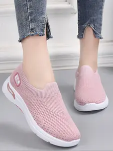 Women's Comfortable Lightweight Casual Shoes, Breathable Slip-On Lazy Shoes, Soft Sole Walking Shoes for Middle-Aged & Elderly Women, Lightweight Slip Ons