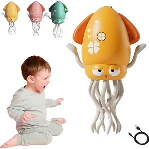 Electric Dancing Octopus Toy Avoid Crawling Octopus with LED & Music, Interactive Auto-Dance Octopus with LED Lights