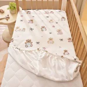 Baby Bedding Set, Crib, Fitted Crib Sheets, Soft Plush Material, Design, Ideal for Newborns & Infants, Multiple Patterns Available, Size 60x120 Cm