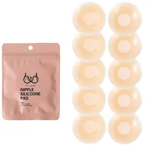 AWAYTR Nipple Cover for Women Sticky Adhesive Silicone Pasties Waterproof Reusable Pasty Nipple Cover with Travel Bag 1/3/5Pair