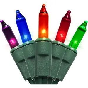 Christmas Lights Multicolor 35 Count - Incandescent Mini Christmas Lights for Indoor & Outdoor Decorations, 8.5 Green Wire Colored String Lights