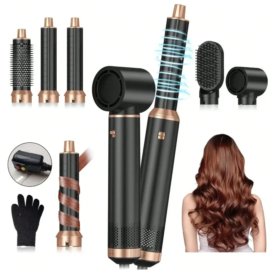 Blow Dryer Brush 5 In 1, Negative Ion Hair Dryer Brush Set Upgrade Hot Air Brush Air Styler Curling Wrap Air Curler, Curling Iron Hair Styling Tools As A Gift For Straight/Curl/Drying/#DealsForYouDays