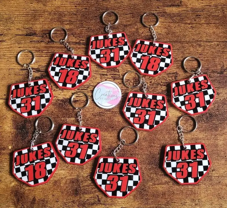 Personalized Number Plate Keychain | Moto X | BMX | Dirt Bike | Quad | Racing Bag Tag