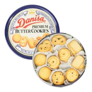 ROYAL DANISA Assorted Danish Premium Butter Cookies Tin 16oz Biscuit Snack with Assorted Flavors for Sharing Danish Speciality Cookies