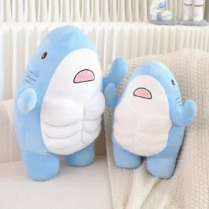 Cute 3D Muscle Shark Plush Toy, Adorable Muscle Shark Pillow Soft Toy, Soft Stuffed Animal, Perfect Gift for Kids, Plush Toy