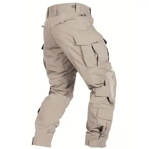 Men’s Camouflage Tactical Pants with Knee Pads, Camouflage Cargo Pants for Hunting, Hiking, and Outdoor Use, 10 Pockets (No Belt)