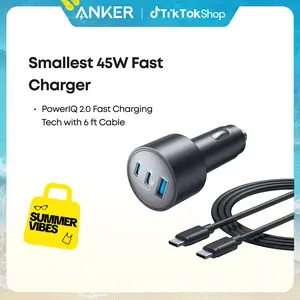 Anker 167.5W 3-Port USB-C Fast Car Charger, Compact Design, Simultaneous Charging for iPhone 17/16 Series, MacBook Pro/Air, Samsung Galaxy S24/S23, AirPods, and More