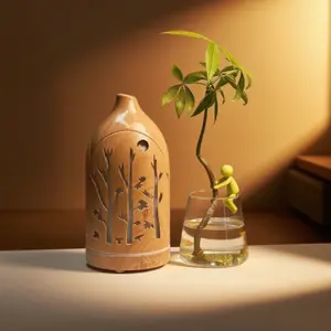 Ultrasonic Essential Oil Diffuser & Air Humidifier 7 Color LED Aroma Diffuser Whisper Quiet Aromatherapy Machine with Auto Shut Off 3 in 1 Aromatherapy Experience