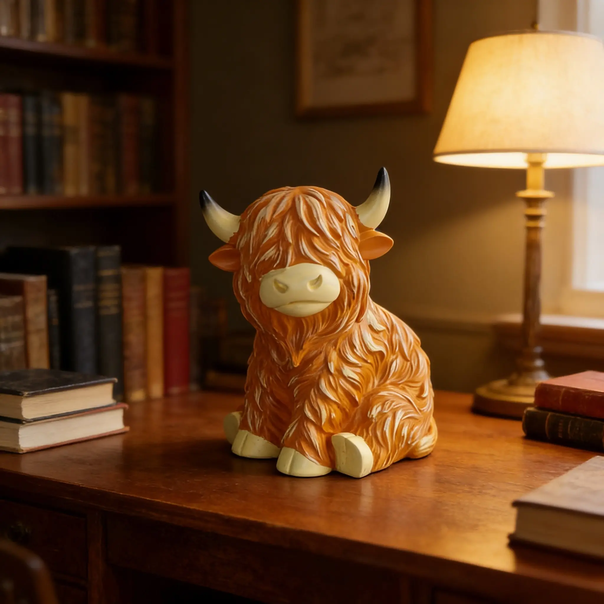 Highland Cow Decorative Lamp, Resin Table Lamp, Rustic Western Farmhouse Style Decor, Unique Home Lighting for Country-Themed Interiors, Home Decoration Lamp, Atmosphere Lighting