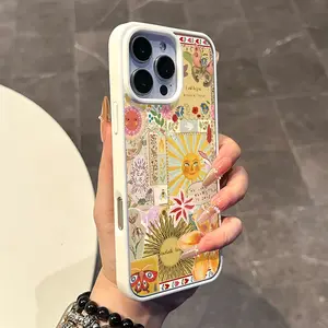 Chic Magnetic Case for iPhone11/12/13/14/15/16 17/promax Sunflower Collage MagSafe Ready, Anti-Slip, Ultra Thin |   Aesthetic Touch for Daily Use.