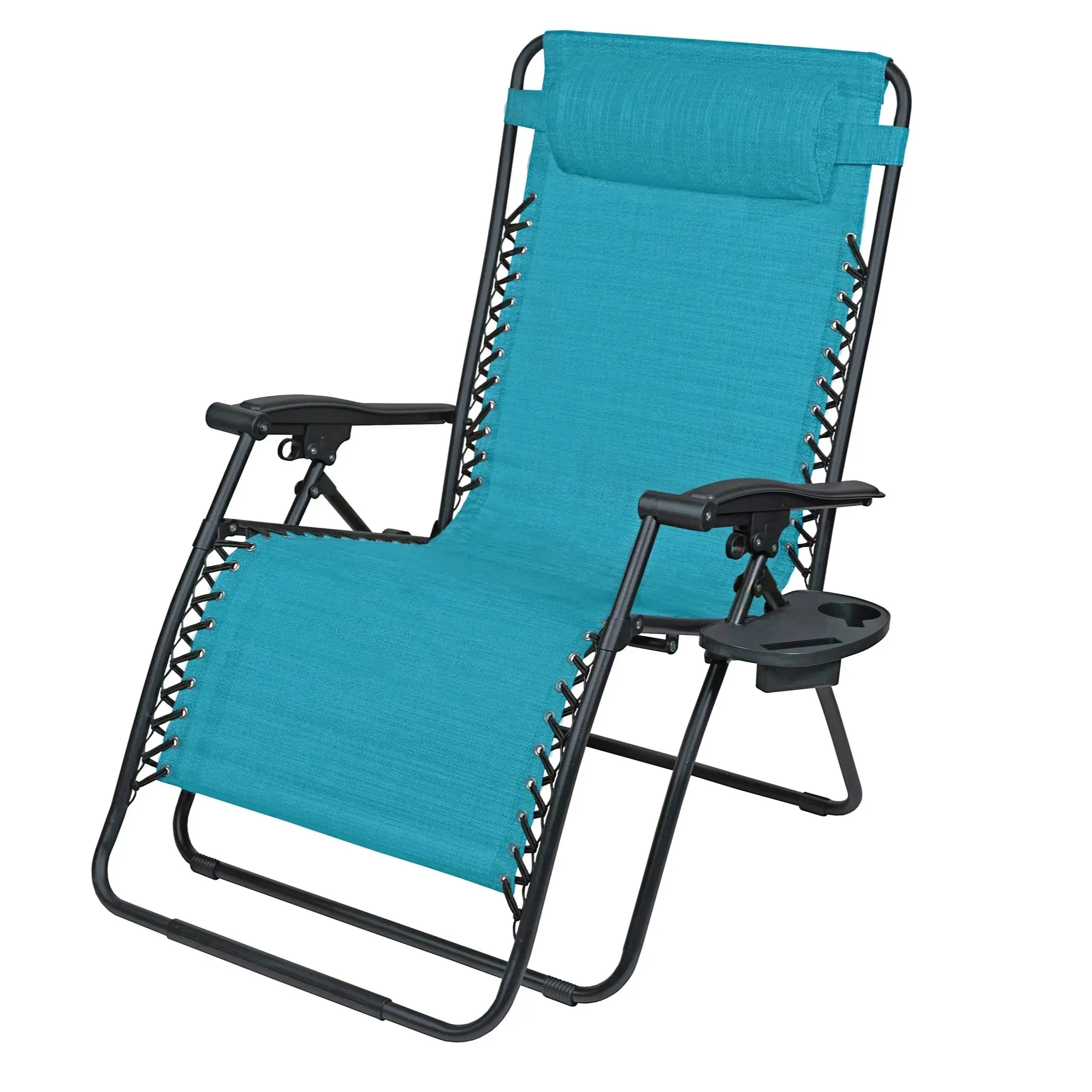 Woodard Outdoor Zero Gravity Steel Chair with Cup Holder & Tray – Adjustable Reclining Chair