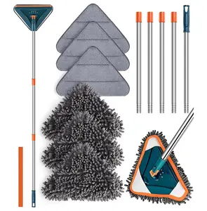 360 Degree Long Handle Wall Cleaning Mop° Rotary Wall Mop Baseboard Cleaning Tool Dust Collector for Wall Cleaning Device Cleaning Ceiling Window Floor