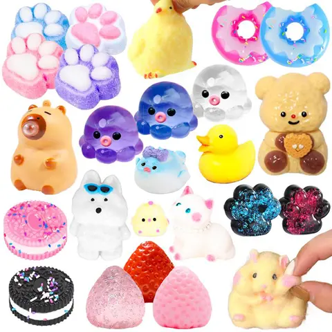Silicone Fidget Slime & Squishy Toy - 1 Pc Cute Food-Animal Fun Design (Cat Paw, Bears), Soft Squeeze for Sensory Regulation, Ideal Party Gift, Suitable for 12 Years Above
