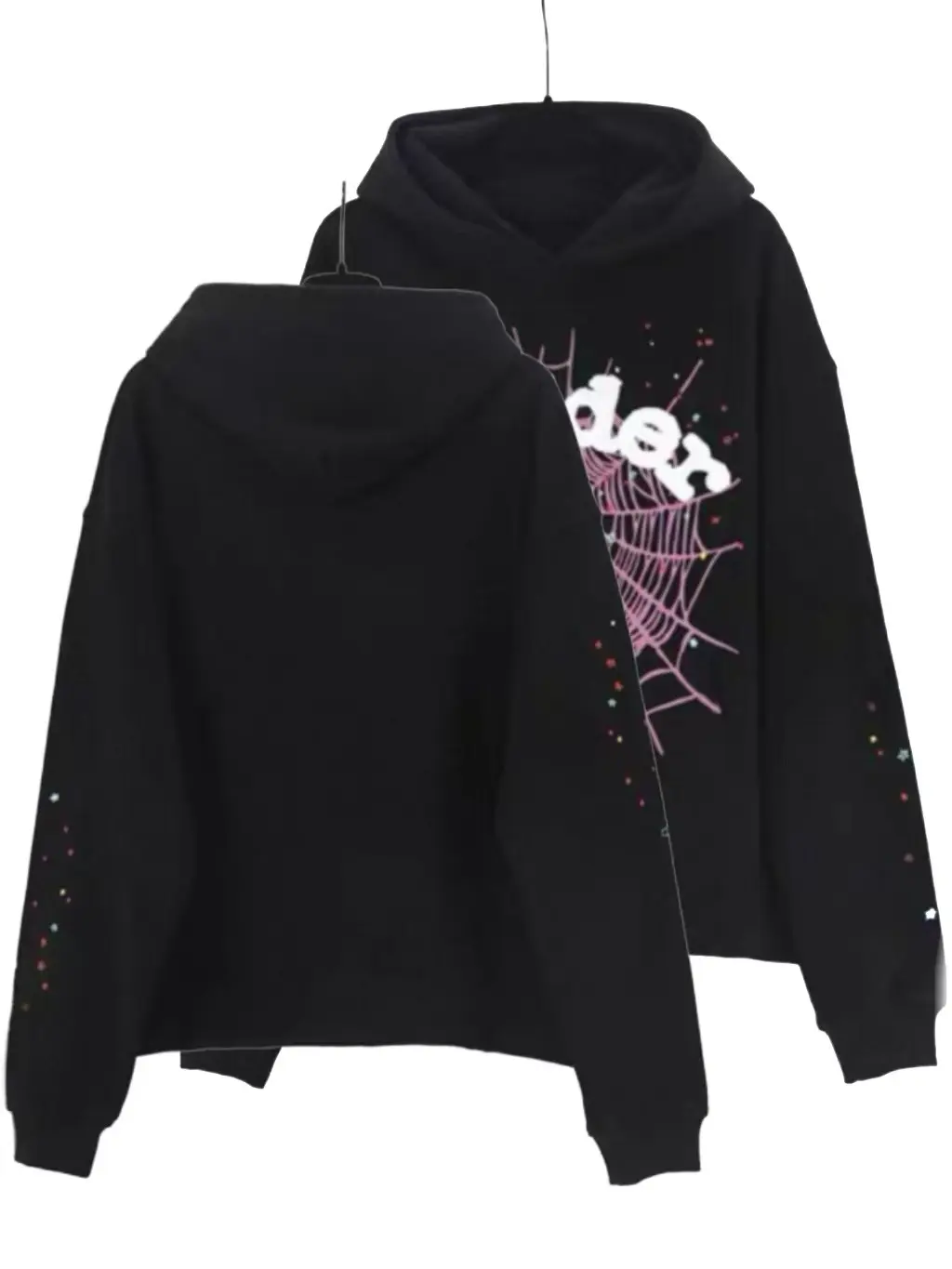 y2k hoodies, Men's Hip Hop Spider WebPattern, Graphic Alphabet Print HarajukuVintage Hoodie, Punk rock style, LongSleeve Street Wear Top For Both Men AndWomen Oversized Hoodies