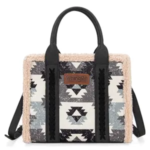 Wrangler Sherpa Southwestern Print Small Canvas Crossbody