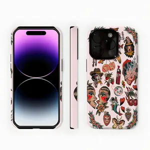 Vintage Fashion Tough Phone Case , Shockproof Rugged Cover Dual Layer Soft TPU Hard Bumper Hard Shell Design for iPhone 11 12 13 14 15 16 Pro Max Plus