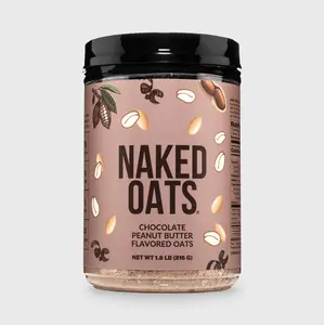 Naked Chocolate Peanut Butter Protein Oats - Gluten-Free Rolled Oats for Lean Muscle & Stable Energy - Healthy Ingredients & Fiber