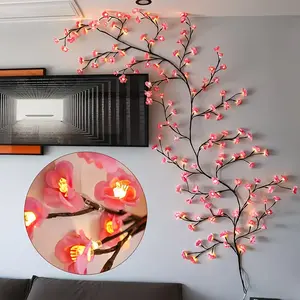 Cherry Blossom Branch Light (Wall Decor) 96 LED Cherry Blossom Wall Lights 5.9 Feet Long Includes Remote Control & 8 Lighting Modes Ideal for Bedroom Walls, Door & Window Decor Perfect for Weddings, Christmas, Birthday Celebrations