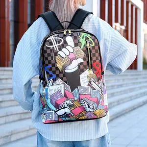 New Fashion Cool Casual Backpack, Student Book Bag, Cartoon Lightweight Shoulder Bag, Trendy and Comfortable School Bag, Plaid Pattern Backpack