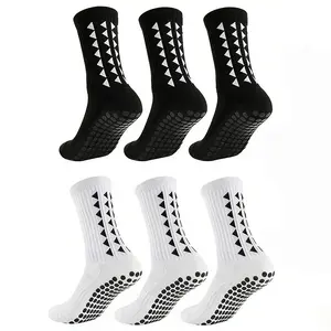 Soccer Socks with Grip, 6 Pairs Non-Slip Pads Athletic Grip Soccer Socks for Men Women