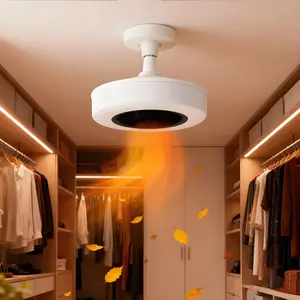 E27 LED Light Bulb Remote Control Fan Heater Lamp, Natural Wind & Warm Air Dual Modes, 30w Ceiling Mounted Heating Unit, Quiet Operation