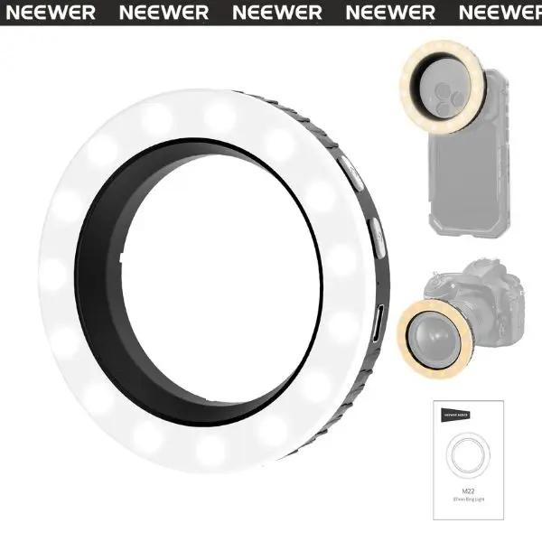 NEEWER M22 67mm Threaded Ring Light for Phone Mounts, Clip-On LED Selfie Ring Light for iPhone & Smartphones, Portable Fill Light for Selfies, Vlogging, Makeup, Video Calls tiktokshopbacktoschool