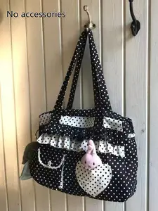 Contrasting color women's polka dot bag, simple and niche large capacity women's bag, shoulder bag handbag, versatile design, suitable for daily occasions such as commuting, shopping, going out, Fashionable Patterned Bag, Everyday Tote Bag