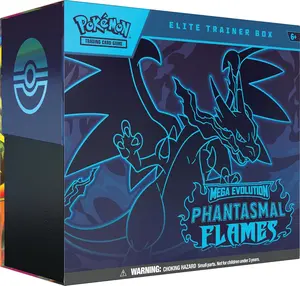 Pokémon TCG: Mega Evolution—Phantasmal Flames Elite Trainer Box (1 Full-Art Promo Card, 9 Booster Packs & Premium Accessories)